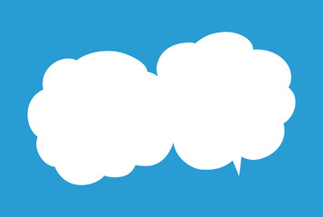 Cute cartoon cloud speech bubble connected sideways