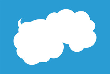 Cute cartoon cloud speech bubble connected sideways