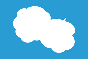 Cute cartoon cloud speech bubble connected sideways