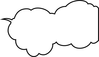 Cute cartoon cloud speech bubble connected sideways outline