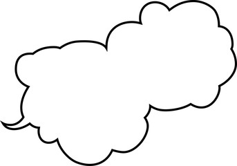 Cute cartoon cloud speech bubble connected sideways outline