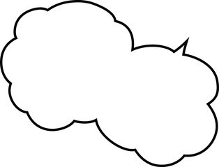 Cute cartoon cloud speech bubble connected sideways outline