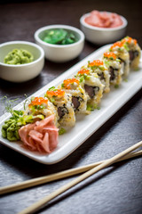 Sushi Maki rolls with eel, Philadelphia cheese