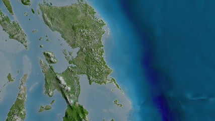 Eastern Samar, Philippines - outlined. Satellite