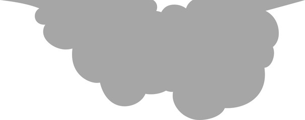 Cute cartoon Cloudy cloud speech bubble connected sideways