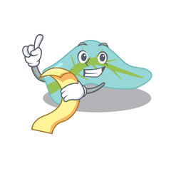 Obraz premium Pancreas mascot character style with a menu on his hand