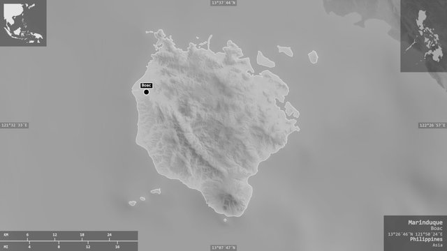 Marinduque, Philippines - composition. Grayscale