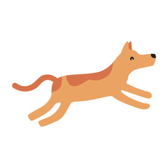 Cute Cartoon dog, Vector illustration dog on a white background. Drawing for children