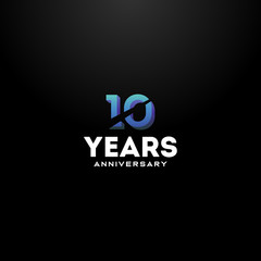 10 Years Anniversary Gradient Number Vector Design