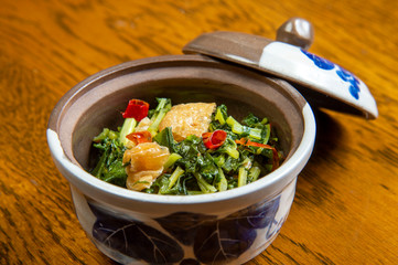 大根葉とアゲの炒め物