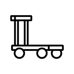 overall platform wheel trolley icon vector. overall platform wheel trolley sign. isolated contour symbol illustration