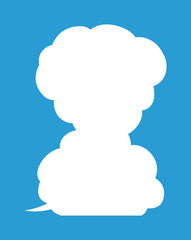 Vertically connected cute cartoon cloud speech bubbles