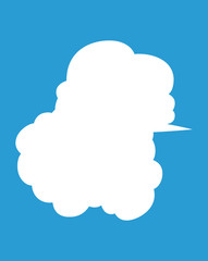 Vertically connected cute cartoon cloud speech bubbles