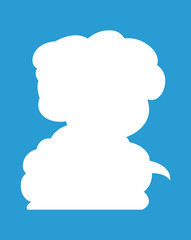 Vertically connected cute cartoon cloud speech bubbles