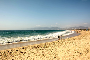 Beach in California. Santa Monica and Venice Beach. Summer vacations.