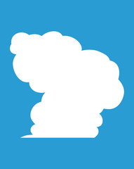 Vertically connected cute cartoon cloud speech bubbles