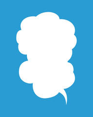 Vertically connected cute cartoon cloud speech bubbles