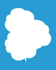 Vertically connected cute cartoon cloud speech bubbles