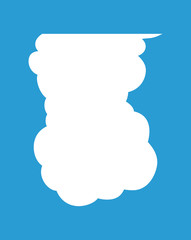 Vertically connected cute cartoon cloud speech bubbles