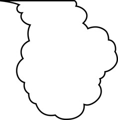 Vertically connected cute cartoon cloud speech bubbles outline