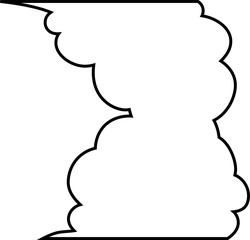 Vertically connected cute cartoon cloud speech bubbles outline