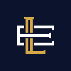 Initial Letter LE EL Monogram Logo Design