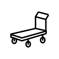 two wheeled trolleys front view icon vector. two wheeled trolleys front view sign. isolated contour symbol illustration