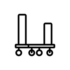 mobile freight trolleys icon vector. mobile freight trolleys sign. isolated contour symbol illustration