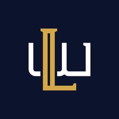 Initial Letter LW WL Monogram Logo Design