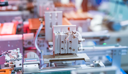robotic and pneumatic piston unit on industrial machine,automation compressed air factory production