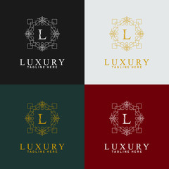 luxury premium vector logo with golden ornament