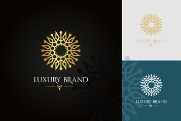 luxury premium vector logo with golden ornament
