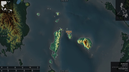 Romblon, Philippines - composition. Relief