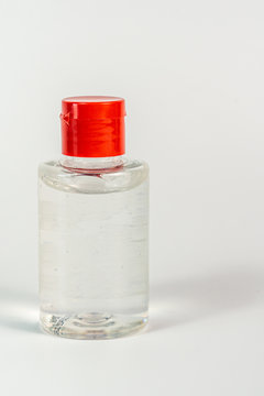 Bottle Of Travel Size Hand Sanitizer On White Background