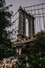 Fototapeta premium Manhattan Bridge at Sunset from Brooklyn