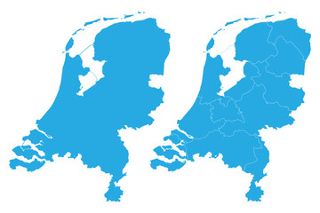 Map - Netherlands Couple Set , Map of Netherlands,Vector illustration eps 10.