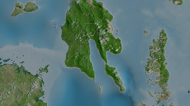 Southern Leyte, Philippines - outlined. Satellite