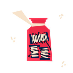 Jar with thread inside. Self-development concept vector illustration. Investing in creative business, sewing classes. Good for stickers, banners