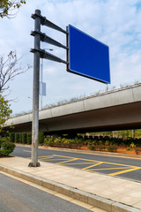 blank billboard on the city street