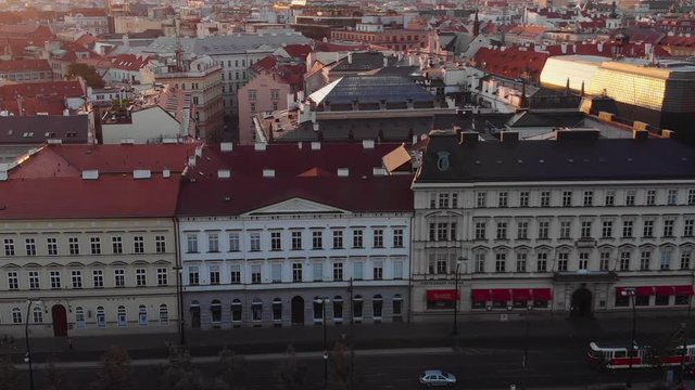 Aerial view of Prague´s city, Czech Republic
