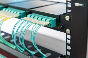 Fiber optic network cable connect to communication Distribution point