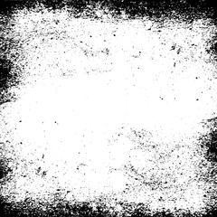 Grunge frame template. Distressed old wall. Unevenness background. Black white pattern. 