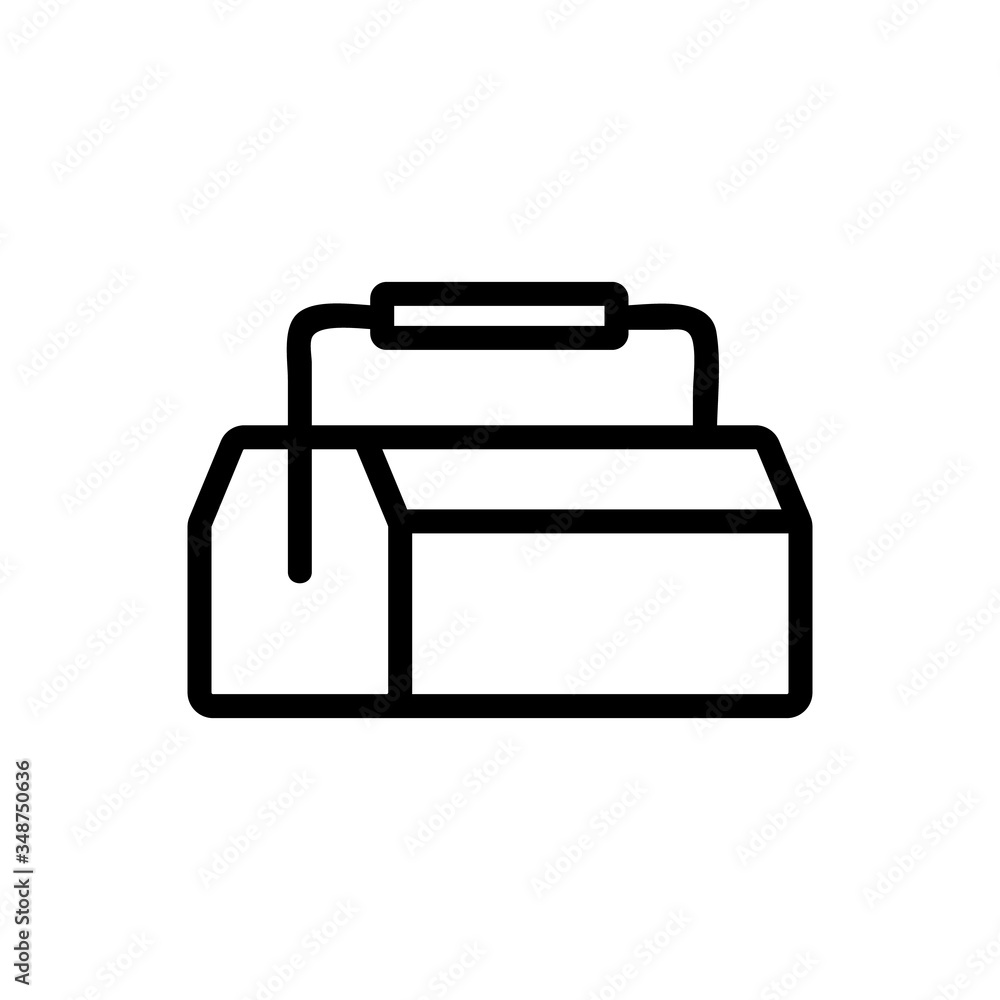 Poster wooden tool box with handle icon vector. wooden tool box with handle sign. isolated contour symbol i