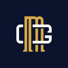 Initial Letter MG GM Monogram Logo Design