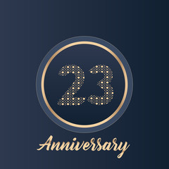 Fototapeta na wymiar 23 years anniversary celebration logo vector template design