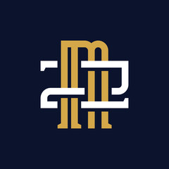 Initial Letter MZ ZM Monogram Logo Design