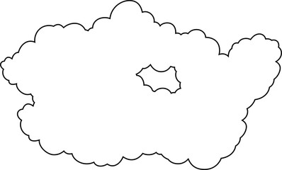 Japanese clouds connected to each other outline