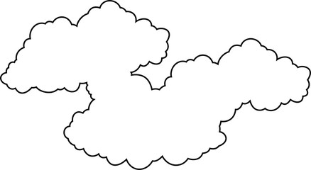 Japanese clouds connected to each other outline