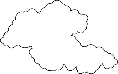 Japanese clouds connected to each other outline
