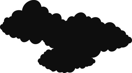 Monochrome Japanese clouds connected to each other